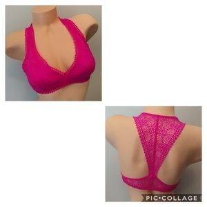 Victoria's Secret Hot Pink Lace Halter Bralette S